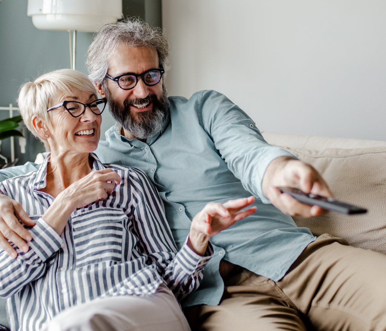 Older couple excited about the streaming options available to them